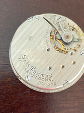 VINTAGE 18S SETH THOMAS POCKET WATCH MOVEMENT,GR.37,NEW EAGLE,RUNS AND STOPS
