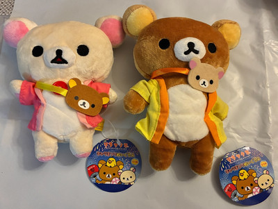 San-X Chara Matsuri Rilakkuma Plush Yukata LOT Japan Festival EyePatch 2007 RARE