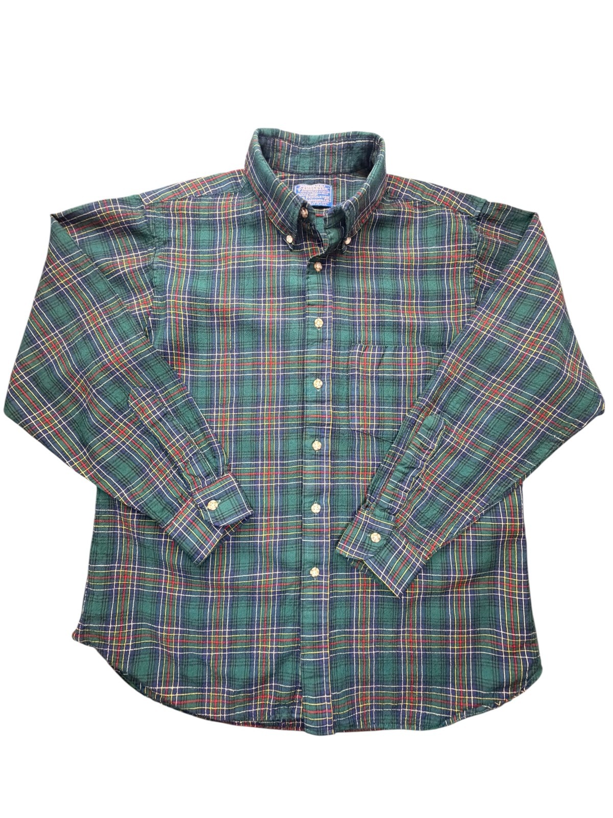 🔥 Pendleton Green Plaid Wool Button-Down Shirt M… - image 2