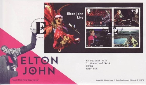 GB Stamps First Day Cover Elton John MS, music, record, chart, album SHS 2019
