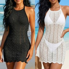 Crochet Beach Cover Up Dress For Women Light Weight Breathable Swimwears Coverup