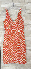 J CREW LINEN DRESS ORANGE CREAM FULLY LINED GOOD QUALITY 8