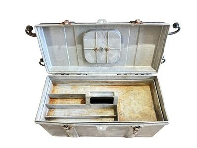 #ad Vintage Contico Tuff Box Toolbox Gray 20quot; w Removable Tray Heavy Duty USA Read $30.60