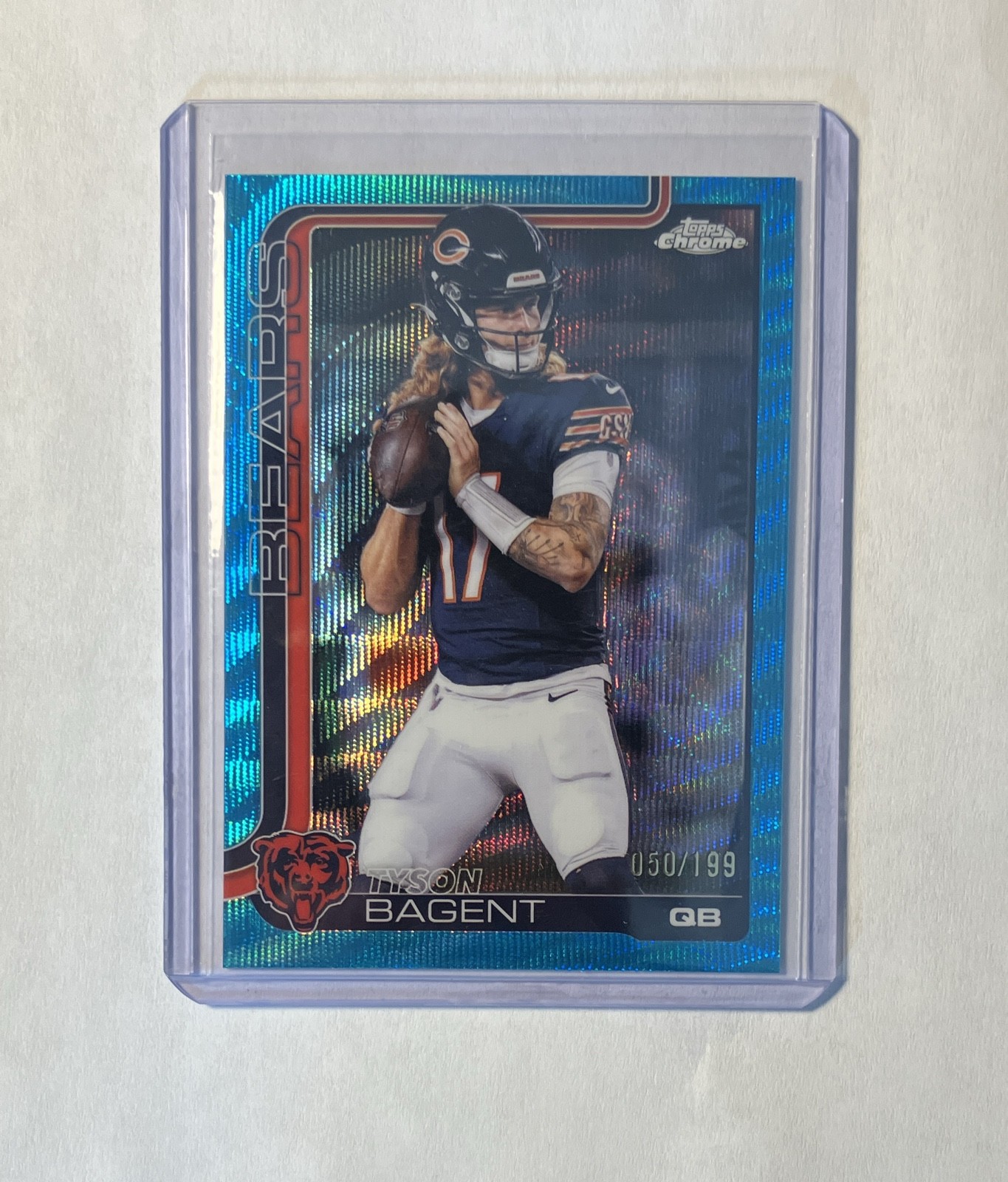 2025 Topps Chrome - Tyson Bagent #54 Aqua Wave Refractor /199