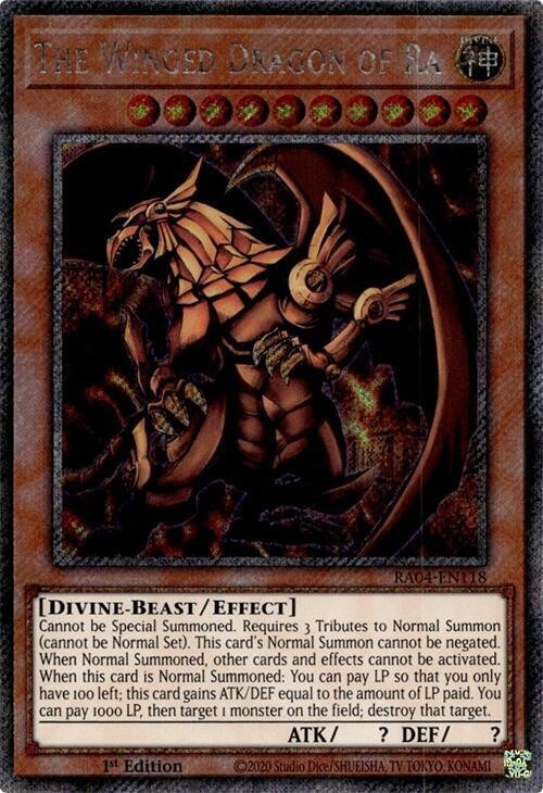 Winged Dragon of Ra Platinum Secret Rare RA04-EN118 1st Ed Quarter Century