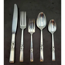 Vtg Oneida Community MORNING STAR Set of 5 Silverplate 1948 Silverware Flatware