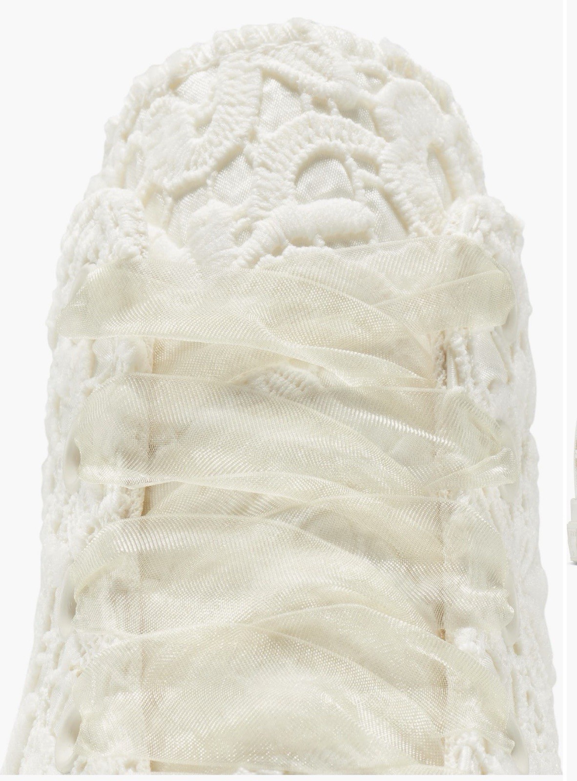 New Converse Chuck Taylor Sz 9 Egret/Black Sneakers Women Shoes Bridal Crochet thumbnail 4