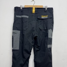 CAT Workwear Mens Trousers Black Regular Straight W38” L32 Work Pant Pockets