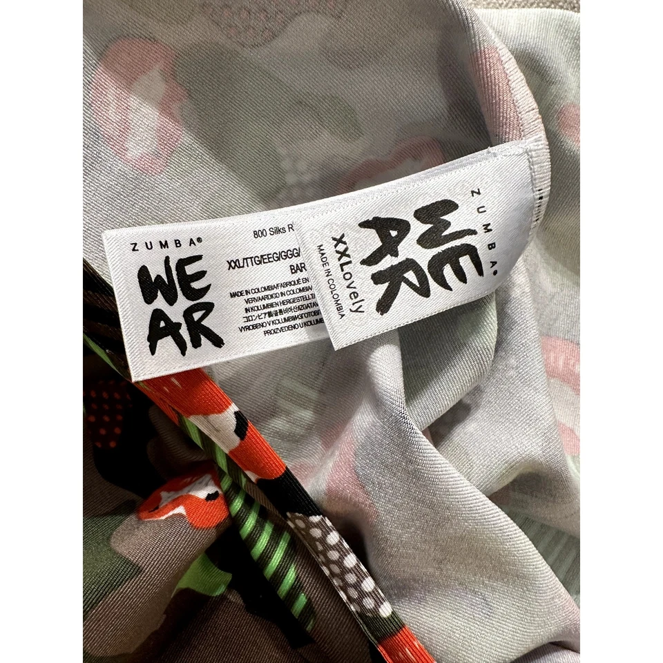 Bodysuit Zumba Camo Lips - Tamanho XXL Regata Uma Peça Roupa Ativa Ajuste de Declaração - Imagem 3 de 3