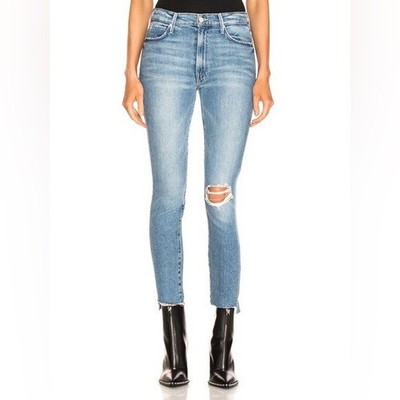 MOTHER The Stunner Ankle Step Fray in Exposed Secret Sister Blue Size 25