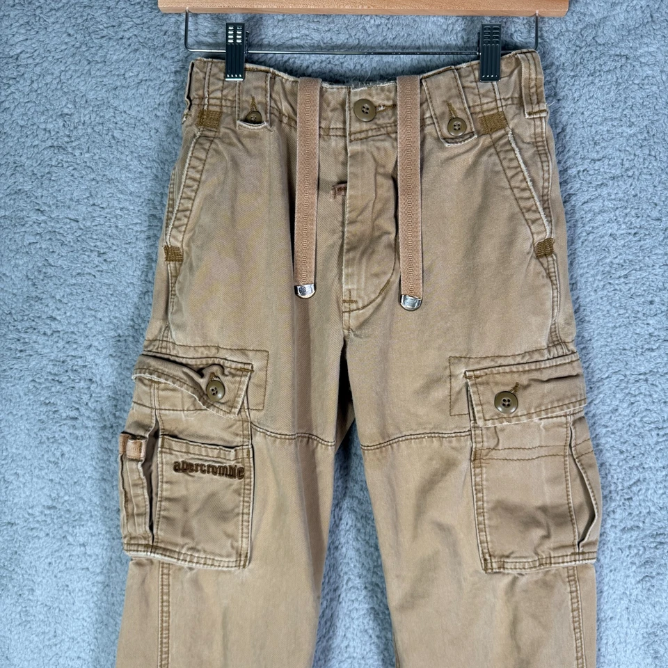 Vintage Abercrombie Fitch Y2K Cargo Paratrooper Pants Baggy Youth Size 8 - Image 3 of 4