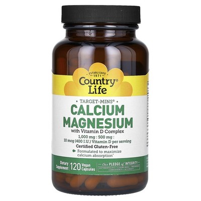 Target-Mins, Calcium Magnesium with Vitamin D Complex, 120 Vegan Capsules