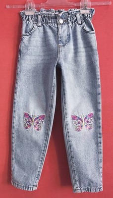PRIMARK CARES Mädchen Jeans Hose Schmetterlinge-stickerei Gr. 116
