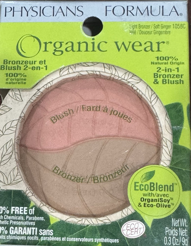 Physicians Formula Organic Wear Face Sculpt Trio #1058C Ligt Bronzer Soft Ginger