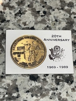 Apollo 11 1989 20th Anniversary Vintage Commemorative Coin
