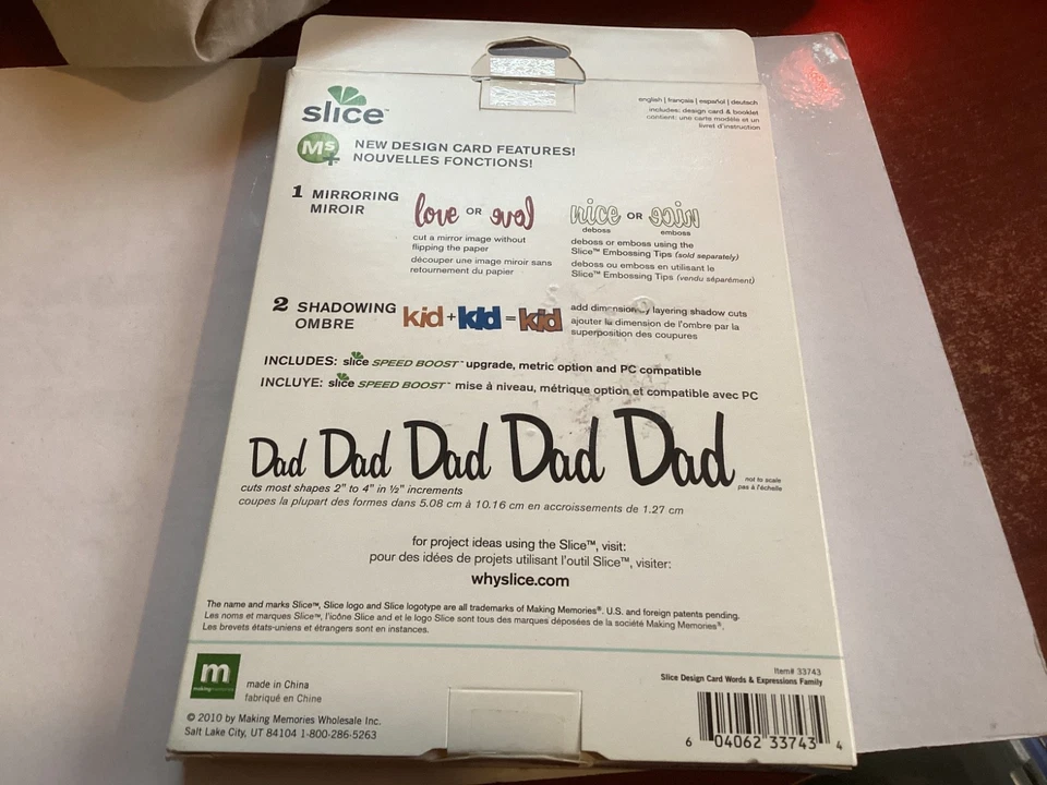 4 Making Memories SLICE- Word Expression Family And Think Pink, New, Noel, Wed - Image 4 of 4