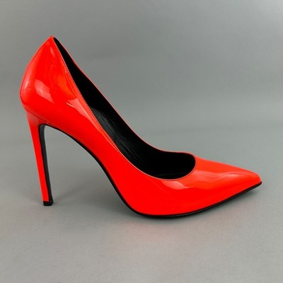 Yves Saint Laurent Schuhe Größe EU38 UK5 Orange Glanz Lackleder High Heels