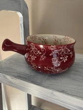 Temptations Cranberry Floral Soup Bowl