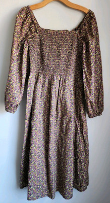 NWT J Crew Sz M Daydream Dress in Liberty Busy Izzy Floral Fabric 100% Cotton