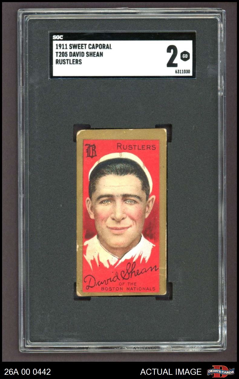 1911 T205 David Shean   RUS Rustlers (Braves) COMMON VARIATION SGC 2 - GOOD