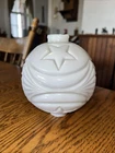 Antique lightning rod ball glass Moon & Stars Milk Glass