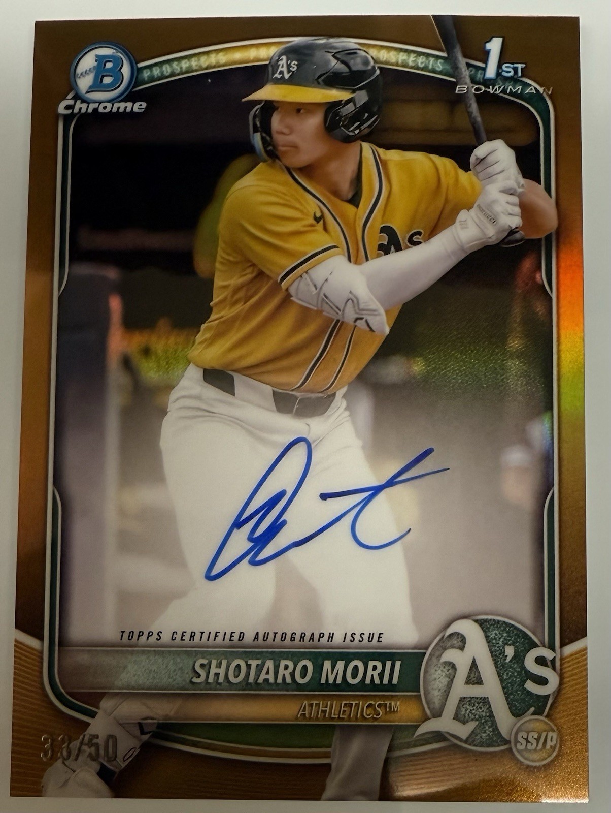 2025 Bowman 1st Chrome Auto Shotaro Morii CPA-SM True Gold /50!