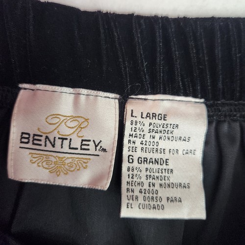Bentley Vintage 90s Y2K Black Velvet Stretch Witchy Goth Midi/Maxi Skirt SZ L - Picture 6 of 11