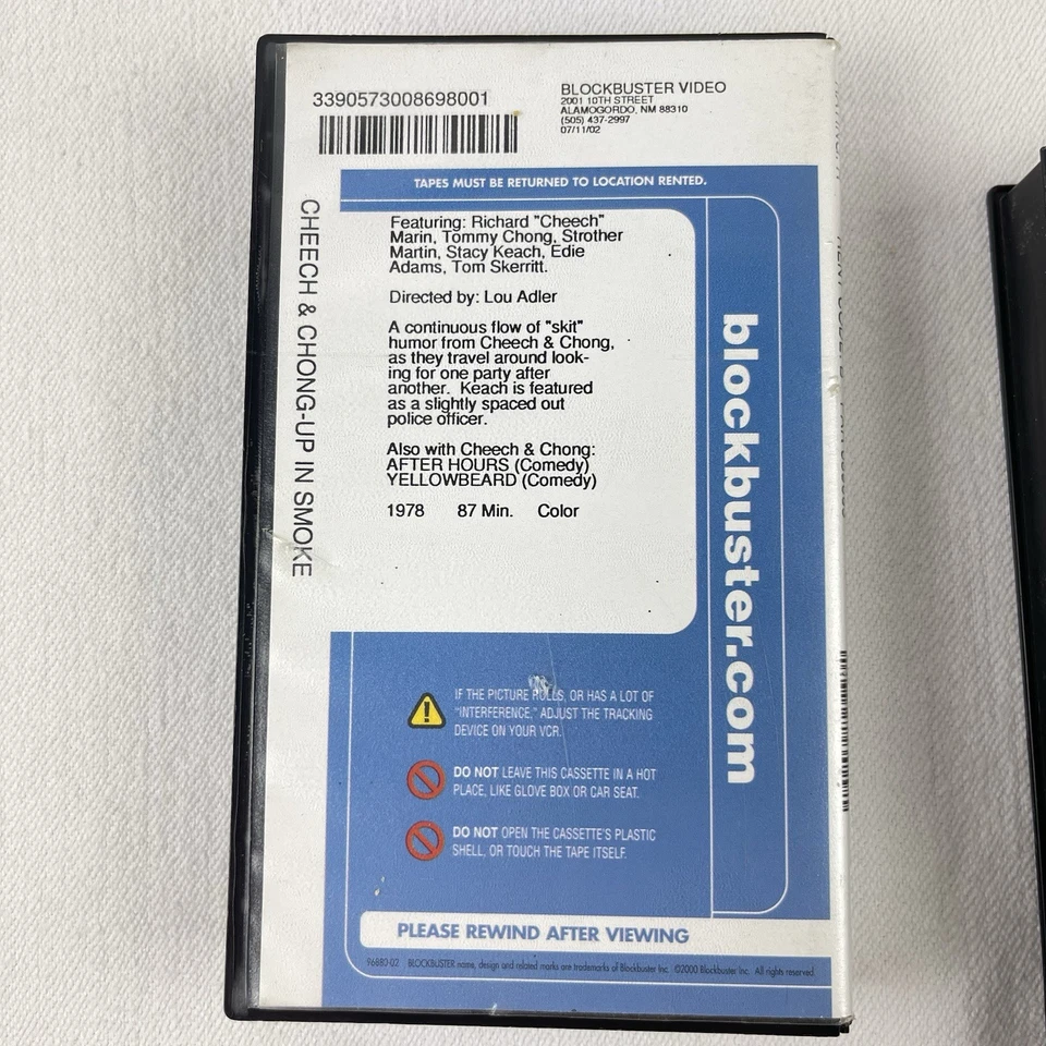 Cheech & Chong Up in Smoke and Still Smokin' (VHS) Blockbuster Clamshell Rental - Image 4 of 4