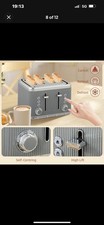 HOMCOM Rapid Boil Kettle 4 Slice Toaster Set Crumb Tray Tan,