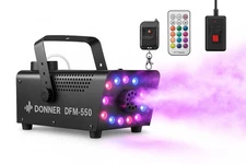 Donner DFM-550 Smoke Machine 550W 2000CFM RGB Stage Light With Remote Control