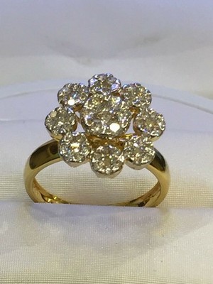 1.30 Ct RoundCut Lab Created Diamond Wedding Ring 14K Solid Yellow Gold