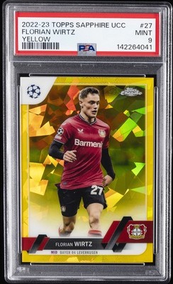 TOPPS CHROME SAPPHIRE EDITION UEFA CLUB COMPETITIONS FLORIAN WIRTZ 23/99 PSA 9