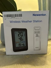 Newentor Indoor Outdoor Thermometer Wireless Black with 1 Sensor
