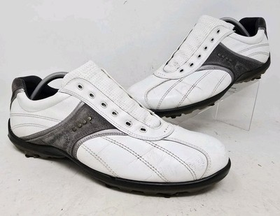 Ecco Mens Classic White Waterproof Soft Spikes Golf Shoes EU 44 US 10.5