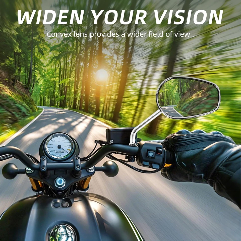 Chrome Sportster Mirrors For Harley Davidson Touring Road King Electra Glide - Imagem 4 de 4