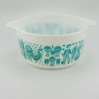 Vintage Pyrex 473 Turquoise Butterprint Amish 1 Qt Casserole Dish No Lid