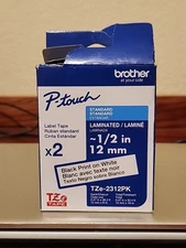2 Label Tapes Brother TZe-231 P-touch Laminated 1/2" x 26.2' OPEN BOX  NEW 