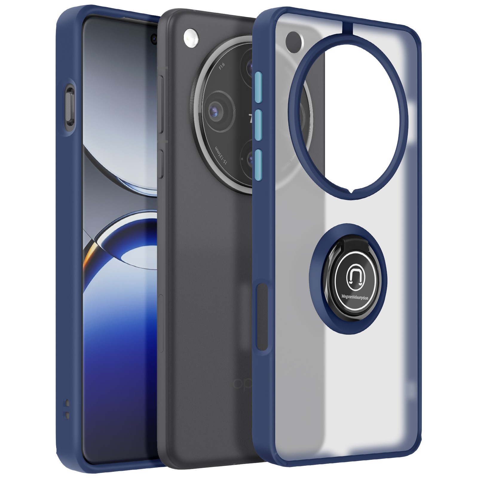Coque Oppo Find X8 Pro Avizar bleu nuit finition premium translucide