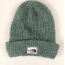 The North Face Salty Bae Lined Beanie Dark Sage One Size Womens Fuzzy Cozy Hat