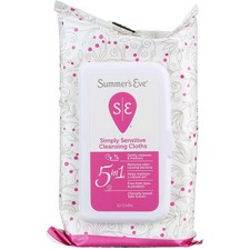 6 Pack Summer's Eve Simply Sensitive Cleansing Cloths, 32 Ct