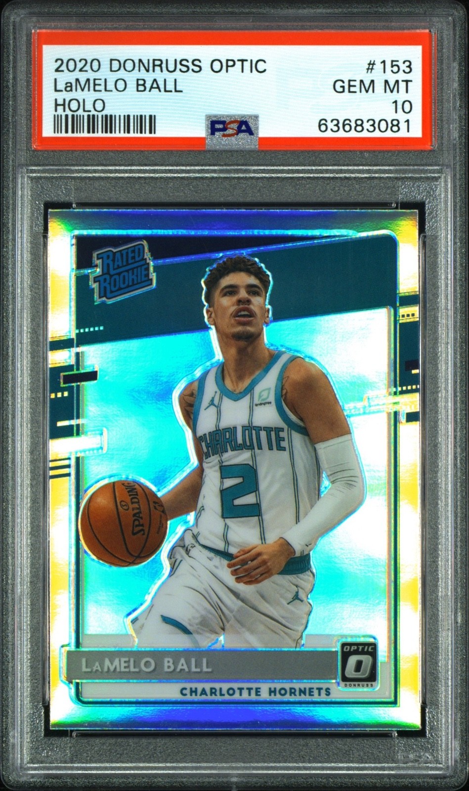 2020 PANINI DONRUSS OPTIC #153 LaMELO BALL HOLO PSA 10 RATED ROOKIE
