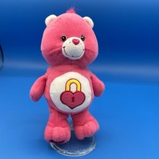 Care Bears Pink Secret Bear Lock Heart Chest 9" Plush Stuffed 2004 Teddy Bear