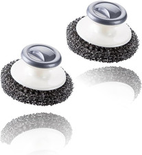 Stainless Steel Dishwashing Brush Set, Durable Scrub Brushes for Pots, Pans, Gri