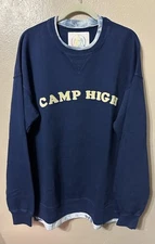 Camp High Spy Dye Crewneck Sweatshirt Indigo Size Medium
