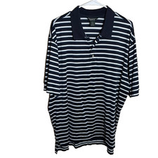 Brooks Brothers Polo Shirt Men's XL Blue Striped Performance Knit Country Club