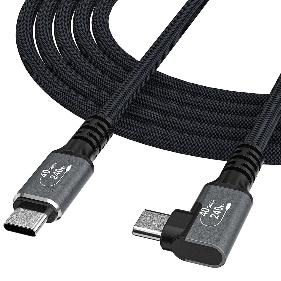 Wozinsky Right-Angle USB-C Thunderbolt 4 Kabel 240W 2m 8K Schwarz