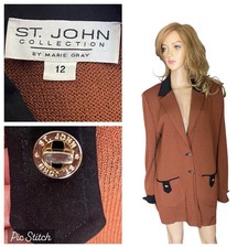 St John Collection brown/ black knit jacket size 12