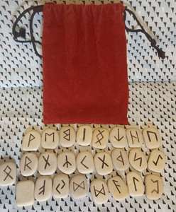 Norse Rune Tile Set of 25 Velvet Bag