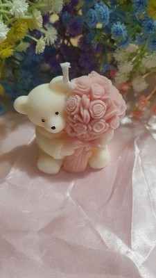 Teddybär mit Blumen Handmade