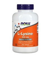 Now Foods L-Lysine, L-Lysin, 500 Mg, 250 Tabletten